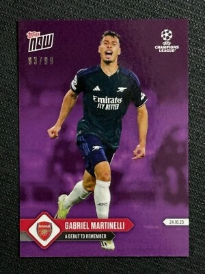 2023 Topps Now #42 Gabriel Martinelli /99 Purple - A Debut to Remember UEFA - Image 1 of 4
