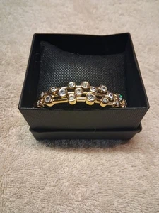 Bracelet 7.25" 18K VYG/Sterling Bubbles Made With Zirconia From Swarovski (1053) - Afbeelding 1 van 20
