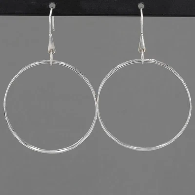 Retired Silpada Sterling Silver WANDERING VINES Large Hoop Dangle Earrings W2219 - Image 1 of 4