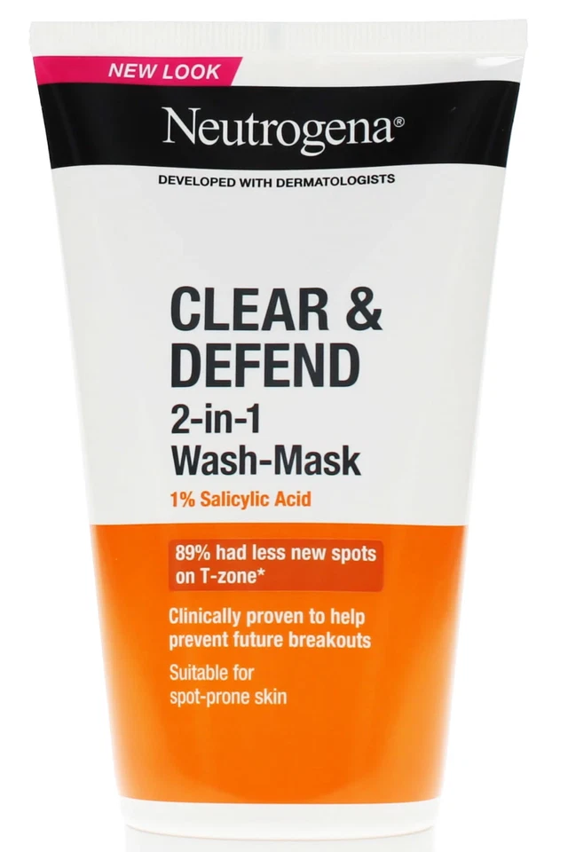 Neutrogena Clear & Defend 2-in-1 Wash Mask for Spot-Prone Skin 150ml, Oil-Free - image 1 of 1