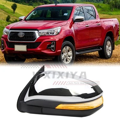 Chrome Side Door Mirror For Toyota Hilux Revo 15-23 Exterior W/ Turn 5 Pin Left - Imagem 1 de 4
