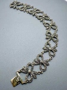Sterling Silver .925 Vintage Creations Marcasite Filigree Bracelet 8" - Picture 1 of 10