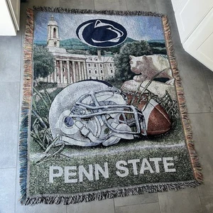 *VINTAGE* Northwest Penn State Nittany Lions OLD MAID THROW BLANKET TAPESTRY - Picture 1 of 5