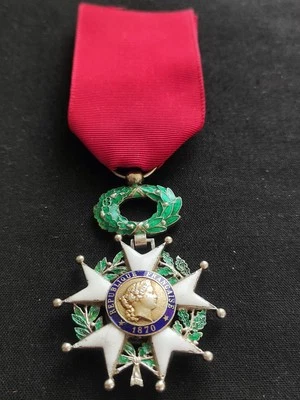 BELLE LÉGION D'HONNEUR CHEVALIER ORDONNANCE 1870 3e RÉPUBLIQUE ARGENT ET VERMEIL - Photo 1/4