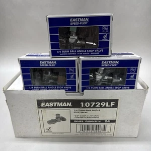 24 Pack Eastman 3/8" COMP X 1/2" CPVC 1/4 Turn Ball Angle Stop Valve 10729LF NEW - Picture 1 of 7