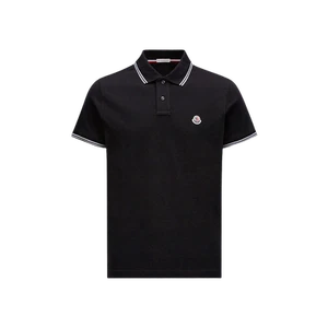 Moncler Logo Patch Polo Shirt Black - 24SS - Picture 1 of 1