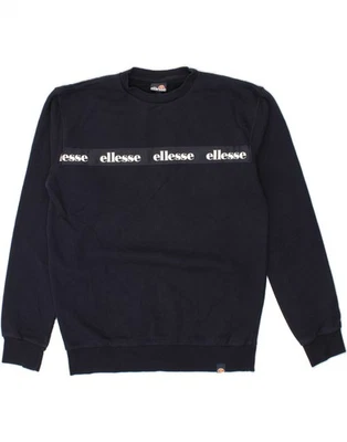 ELLESSE Mens Graphic Sweatshirt Jumper Small Navy Blue Cotton AH12 - Image 1 of 3