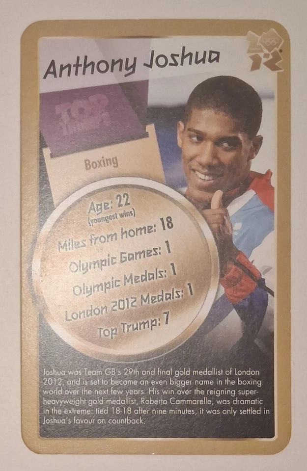ANTHONY JOSHUA Olympic 2012 ROOKIE Boxing Card - Image 1 of 1