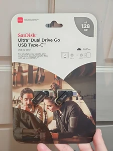 NEW SanDisk Ultra Dual Drive Go USB Type-C 128GB 2 Pack USB 3.2 400MB/s - Picture 1 of 9
