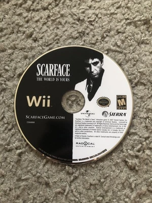 Scarface: The World is Yours (Nintendo Wii, 2007) Disc ONLY NEEDS RESURFACE - Image 1 of 2