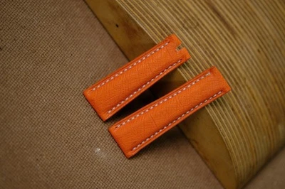 手工制作橙色鸵鸟表带适用于劳力士 Daytona 尺寸 20/16 — 第 1/4 张图片