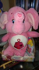 NEW BOXED RARE Lotsa Heart Elephant 13' Plush Care Bear Cousin and DVD Just Play