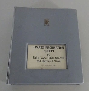 Spare Parts List / Information Sheets Rolls Royce Silver Shadow Bentley T - Picture 1 of 4