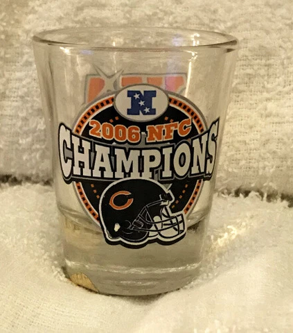 CHICAGO BEARS SUPER BOWL XLI 41 shot GLASS NFC champs Cover