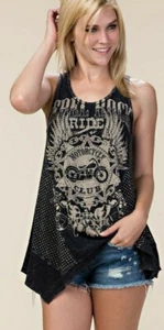 VOCAL western SHIRT HARLEY TUNIC graphic top SM-XL REBEL ROCK  motorcycle stones - Picture 1 of 3
