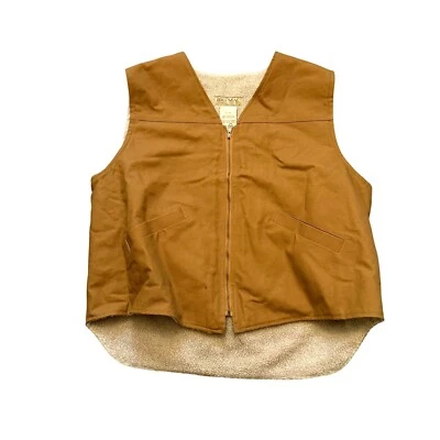 Chaleco forrado Big Mac de algodón con cremallera frontal sin mangas para hombre 2XL marrón ropa de trabajo Foto 1 de 4
