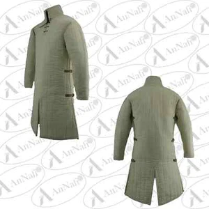 Medieval SCA LARP Thick Padded White Gambeson Aketon Doublet Arming Jacket / - Picture 1 of 3