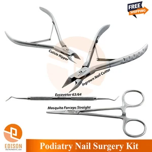 Nail Removal Set Podiatry Clipper Nipper Scaler Toenail Surgical Instruments - Picture 1 of 5