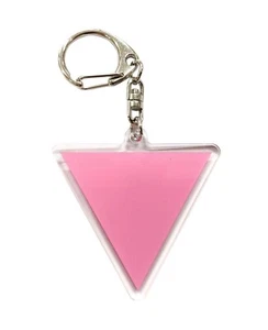 Pink Triangle - Gay and Lesbian LGBTQ Support Pride Symbol - Acrylic Keychain - Foto 1 di 2