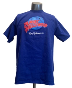Planet Hollywood Walt Disney World Mens Size L Vintage Blue Short Sleeve T-Shirt - Picture 1 of 8