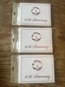 3 Packs- 24 NEW Vintage Hallmark INVITATIONS 40th ANNIVERSARY - Picture 1 of 2