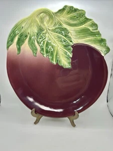 Fitz And Floyd Classics Le Marche Eggplant Majolica Plate Purple 9.5” - Picture 1 of 4