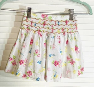 Vive La Fete Hidden Zipper Embroidered Smocked Skirt Cotton Size 4 Girls - Picture 1 of 7