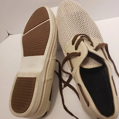 Sapatos masculinos de barco de malha Aldo Daleni tamanho 10 com cadarço em excelente estado usado - Imagem 1 de 4