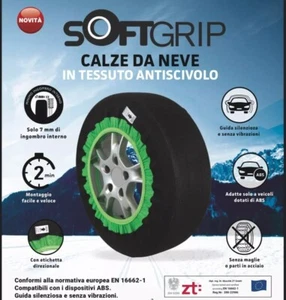 KIT 2 CALZE DA NEVE OMOLOGATE EN 142804  SOFTGRIP GRUPPO 4   195/55-18  - Picture 1 of 1
