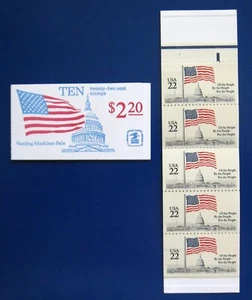 Sc #BK 145 (2116) ~ Booklet of 10 ~ 22 cent Flag Over Capitol Dome Issue - Picture 1 of 1