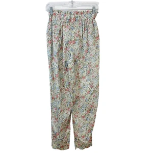 Vintage Talbots Pastel Elastic Waist Pants Woman 10 Pockets Zip Pleats High Rise - Picture 1 of 15