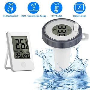 Wireless Floating Outdoor Pool Thermometer Monitor for Swimming Pool Hot Tub SPA - Picture 1 of 14