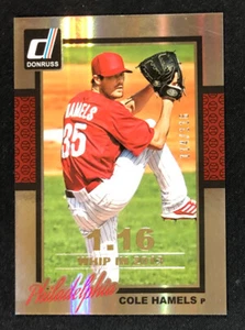 2014 Donruss Cole Hamels Philadelphia Stat Line Foil SP /116 Card #322 - Picture 1 of 2