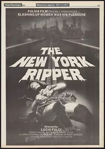 THE NEW YORK RIPPER - Pubblicità commerciale originale 1981 / poster_ LUCIO FULCI_horror - Foto 1 di 1