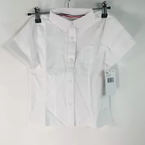 French Toast Kids Regular Fit Short Sleeves Button Front Oxford Shirt Size 6X - Picture 1 of 6