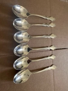 Oneida CUBE DOVER Dinner Soup Table Spoons Stainless Flatware Lot Of 6 - Picture 1 of 2