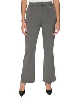 Pantalones Calvin Klein Calce Moderno, Pantalones a Rayas Para Mujer 4P Gris Claro Pequeño Foto 1 de 4