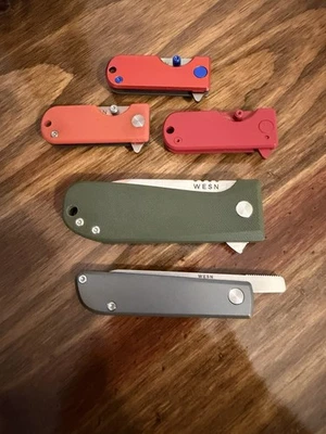 Lot WESN Pocketknives - Ekster, Salmon, Orange Micros, OD Allman, Ti Samla New - Image 1 of 4