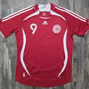 2006 Adidas Denmark Home Soccer Jersey Jon Dahl Tomasson Men M Milan Newcastle - Picture 1 of 8
