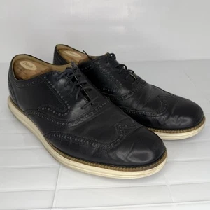 Cole Haan Shoes Mens 11.5 M Original Grand Wingtip Oxfords C21130 Black Leather - Picture 1 of 9