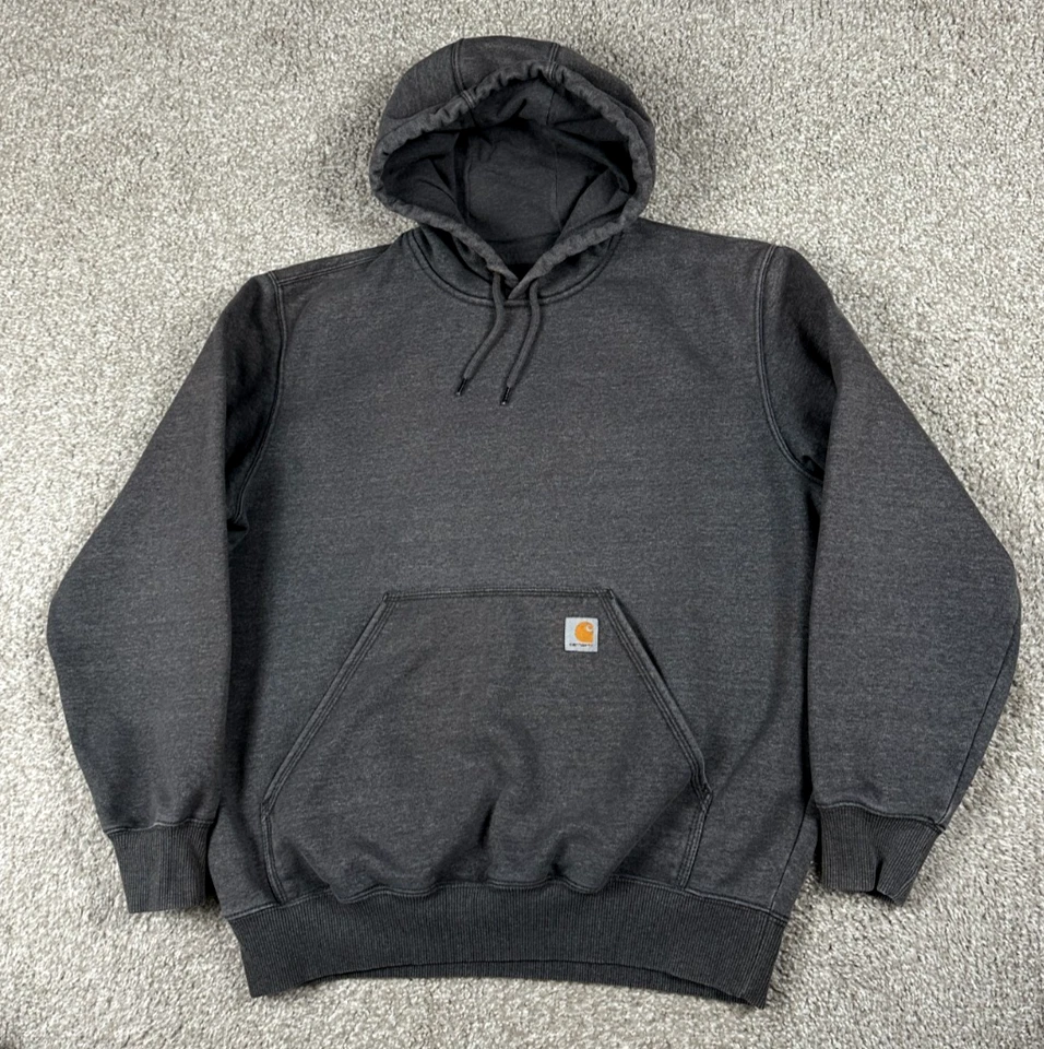 Carhartt Hoodie Mens Large Gray Pullover Sweatshirt Relaxed Fit Company Logo - Image 1 of 4
