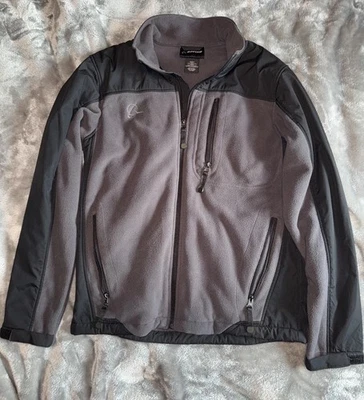 Chaqueta polar Boeing con cremallera completa para hombre S negra y gris bolsillos con cremallera Foto 1 de 4