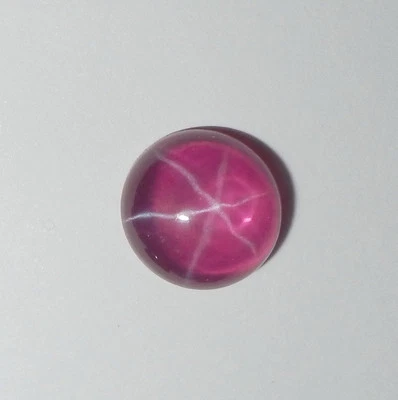 Transparent Star Ruby Round 8x8 mm Cabochon 6-Rayed Lab-created Stone 1 pc Lot - Image 1 of 4