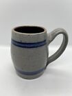 Vintage Rowe Pottery Mug 1987 Blue/Gray H 4.5"