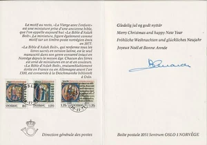 Norway FDC First Day ( Cover ) Card 1977 Christmas direction signed - Picture 1 of 2