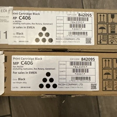 Ricoh 842095 MP C406 Toner Original Black MP C406 - Opened Never Used - - Image 1 of 4