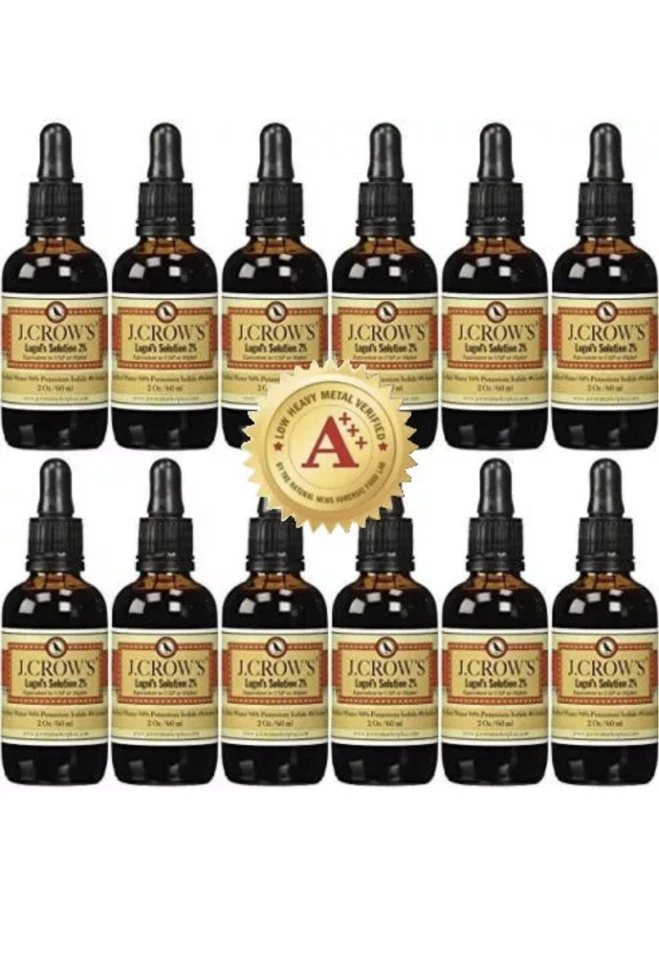 J.CROW'S® Lugol's Solución de Yodo 2% 2 OZ Lote de 12 al por mayor Foto 1 de 1
