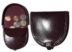 Lote de 2 Nuevo Cuero Borgoña Cambio Cartera Estuche Monedas Portamonedas Estuche Cambio - Imagen 1 de 12