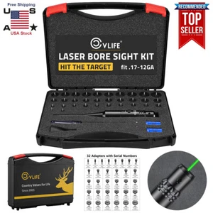 Professional Laser Bore Sight Kit .17 - 12GA Caliber Upgraded Green Bore Sighter - Picture 1 of 12