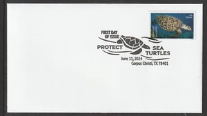 US 5869 Protect Sea Turtles Hawksbill BWP FDC 2024 - Picture 1 of 1